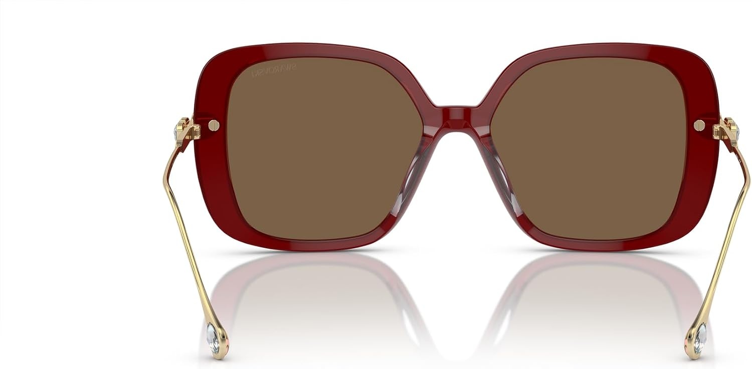 image:imageSwarovski womens Sk6011 Square SunglassesLight HavanaDark Brown