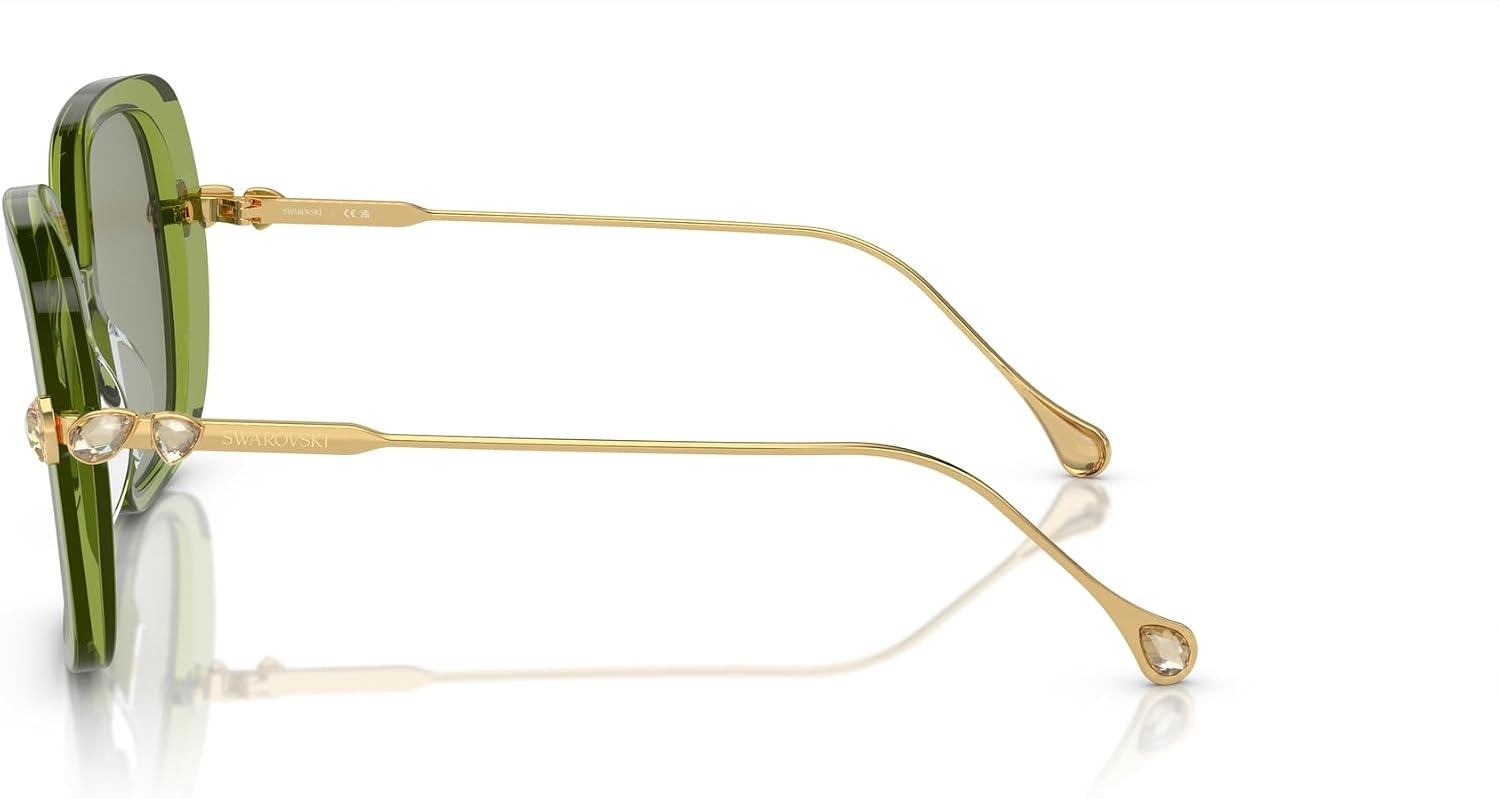 image:imageSwarovski womens Sk6011 Square SunglassesTransparent GreenGreen