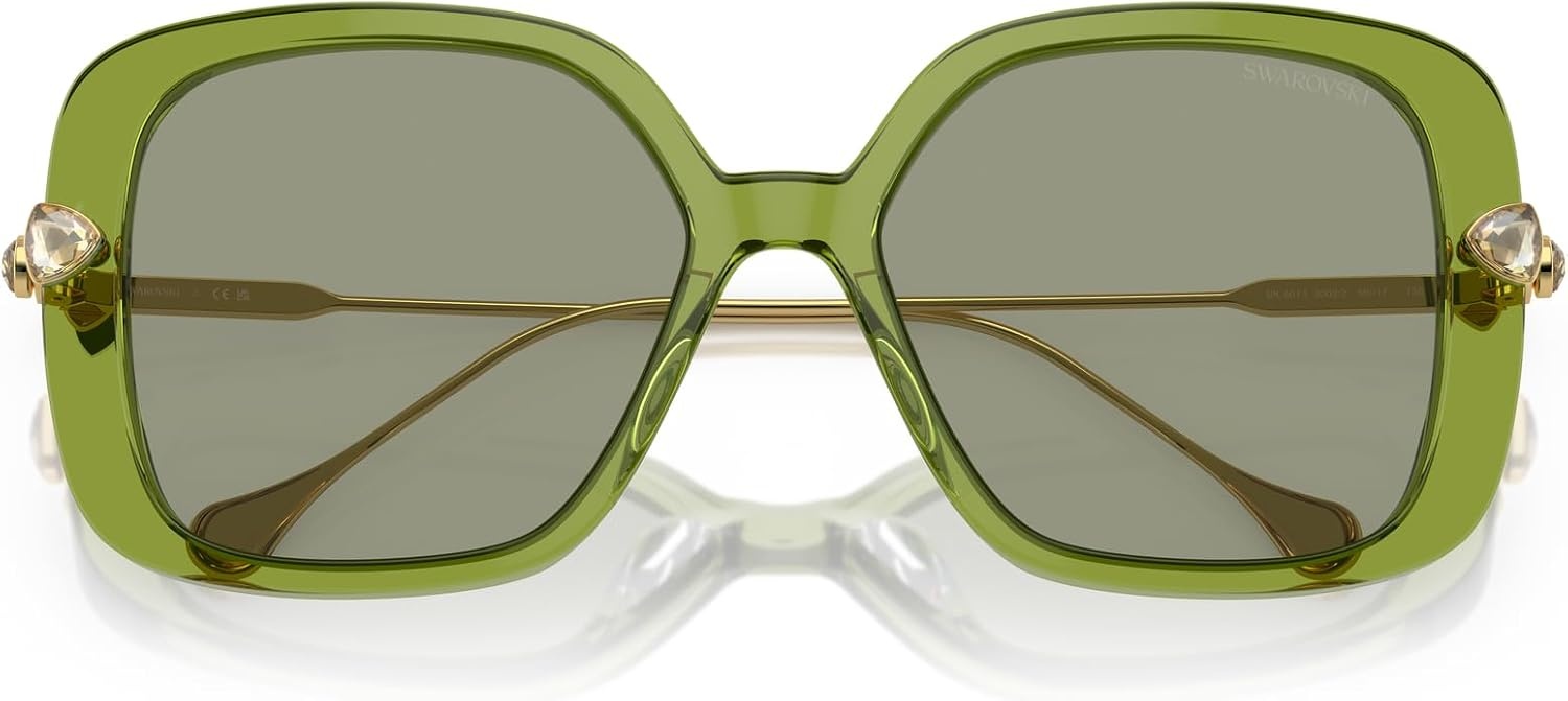 image:imageSwarovski womens Sk6011 Square SunglassesTransparent GreenGreen