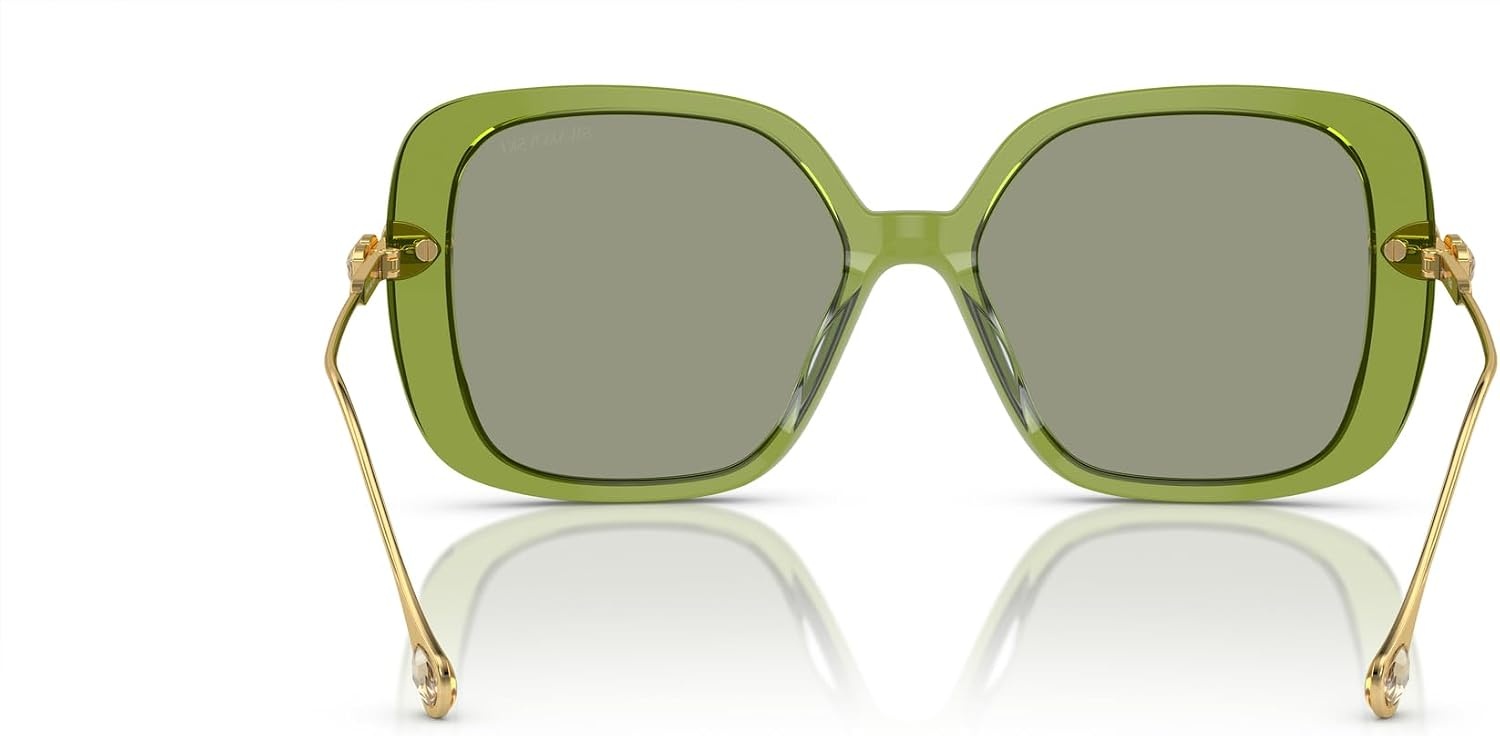 image:imageSwarovski womens Sk6011 Square SunglassesTransparent GreenGreen