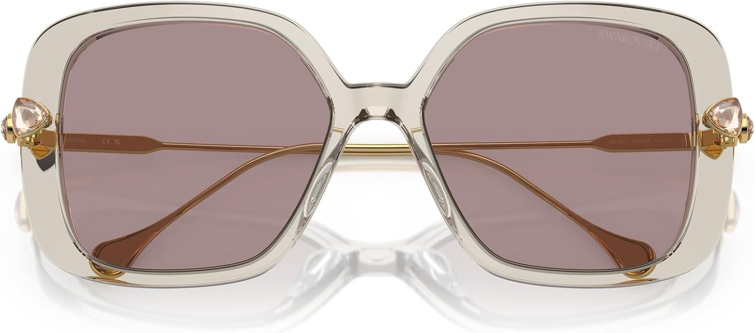 image:imageSwarovski womens Sk6011 Square SunglassesTransparent Light BrownViolet