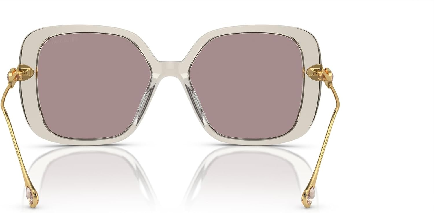 image:imageSwarovski womens Sk6011 Square SunglassesTransparent Light BrownViolet