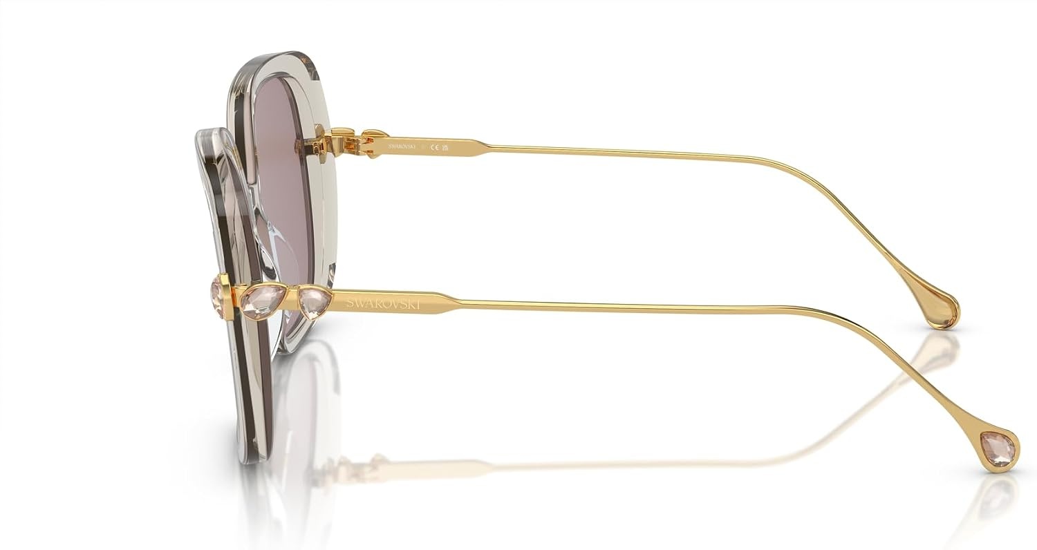 image:imageSwarovski womens Sk6011 Square SunglassesTransparent Light BrownViolet
