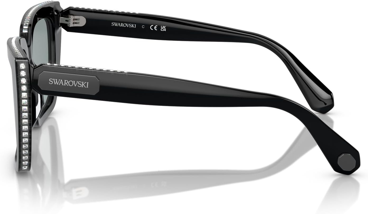 image:imageSwarovski womens Sk6013 Square SunglassesBlackDark Grey