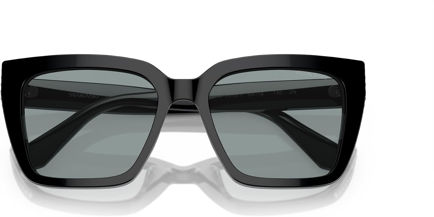 image:imageSwarovski womens Sk6013 Square SunglassesBlackDark Grey