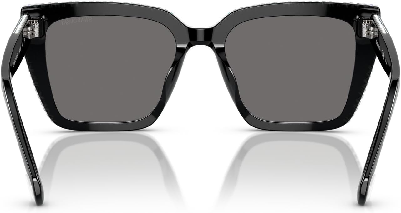 image:imageSwarovski womens Sk6013 Square SunglassesBlackDark Grey Polarized