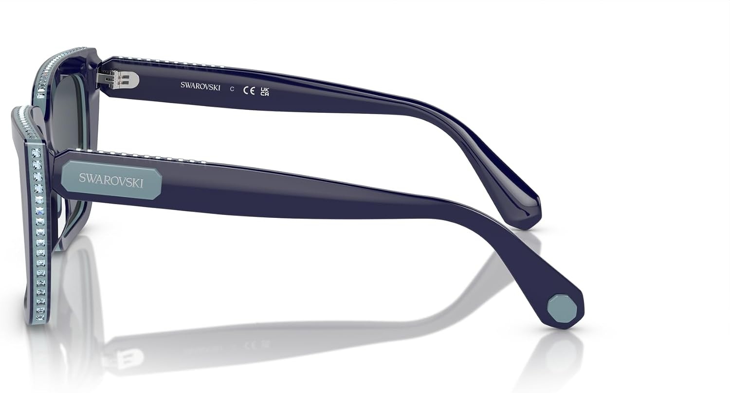 image:imageSwarovski womens Sk6013 Square SunglassesBlueDark Grey