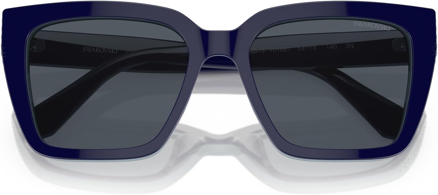 image:imageSwarovski womens Sk6013 Square SunglassesBlueDark Grey