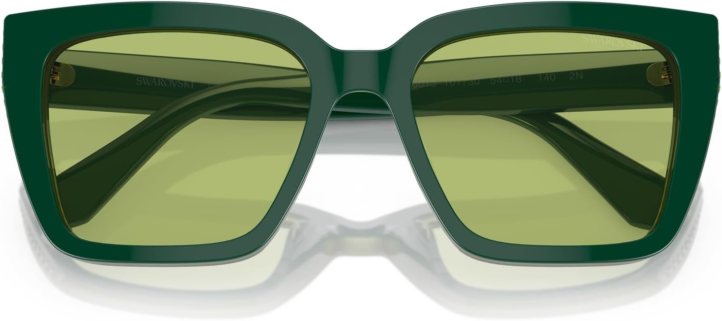 image:imageSwarovski womens Sk6013 Square SunglassesGreenLight Green Mirrored Silver