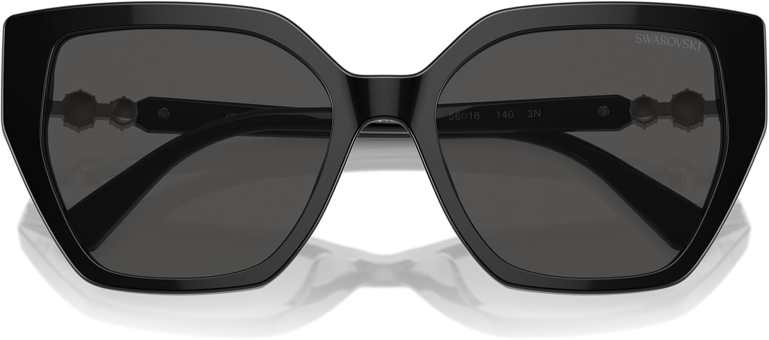 image:imageSwarovski womens Sk6016 Cat Eye SunglassesBlackDark Grey