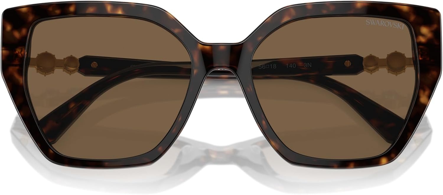 image:imageSwarovski womens Sk6016 Cat Eye SunglassesDark HavanaDark Brown