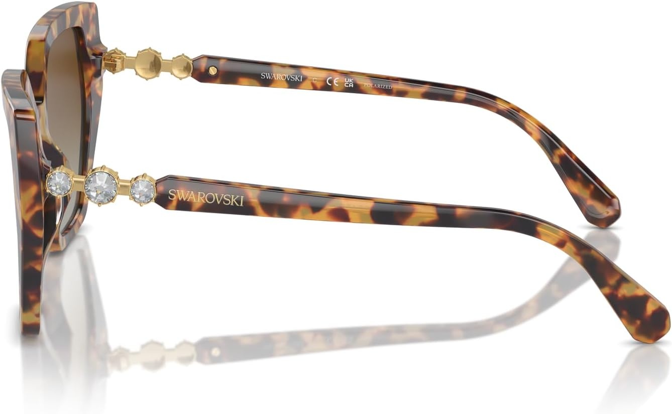 image:imageSwarovski womens Sk6016 Cat Eye SunglassesMedium HavanaPolarized Brown Gradient