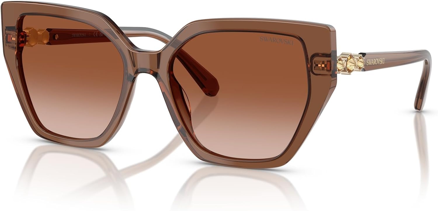 image:imageSwarovski womens Sk6016 Cat Eye SunglassesTransparent BrownGradient Brown