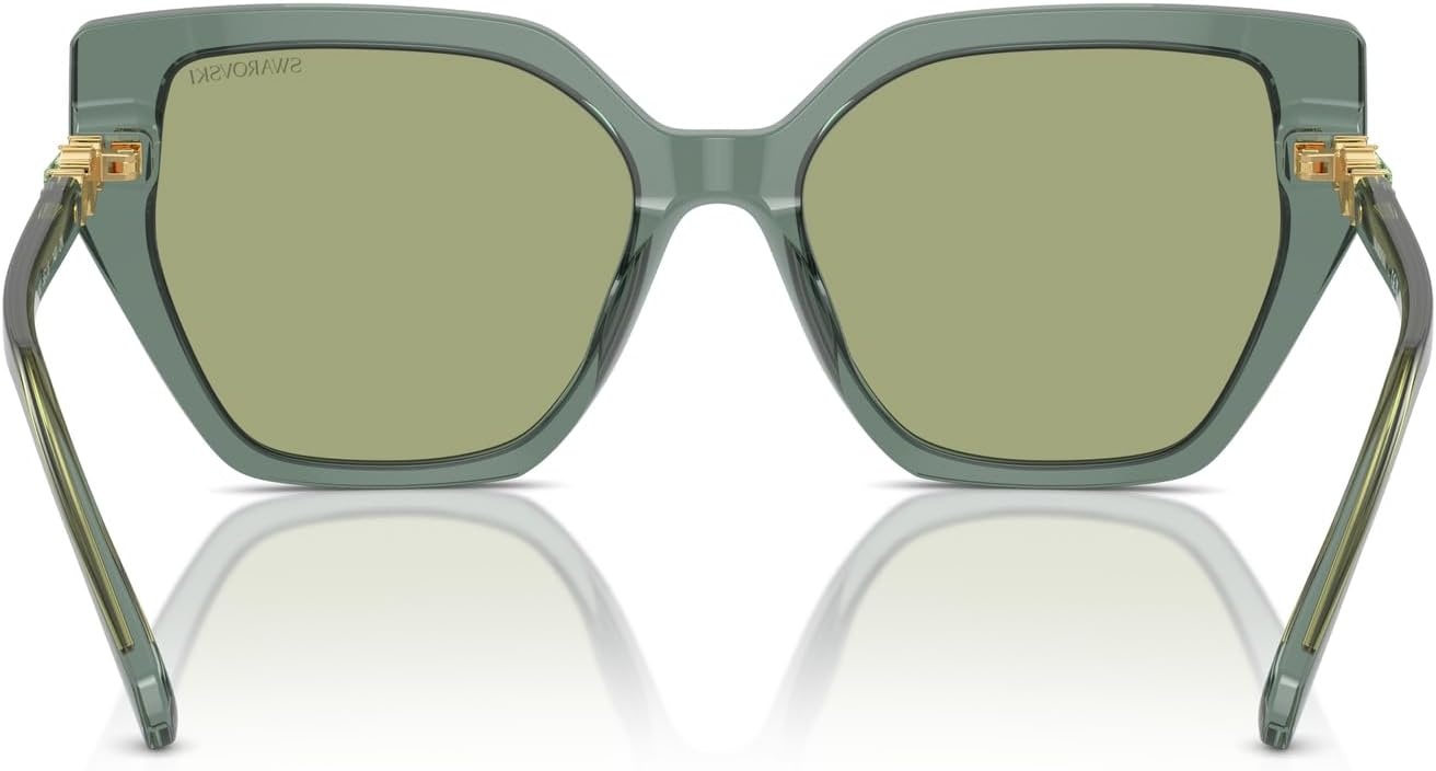 image:imageSwarovski womens Sk6016 Cat Eye SunglassesTransparent GreenDark Green