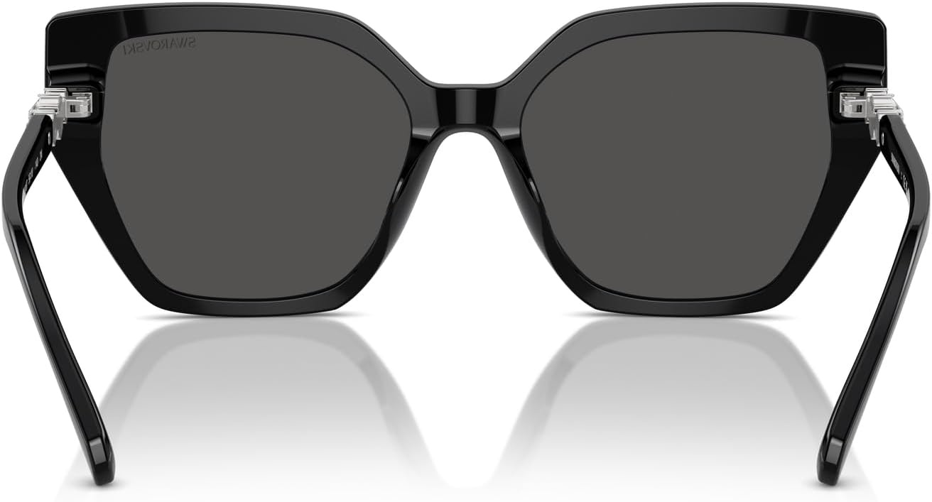 image:imageSwarovski womens Sk6016f Low Bridge Fit Rectangular SunglassesBlackDark Grey