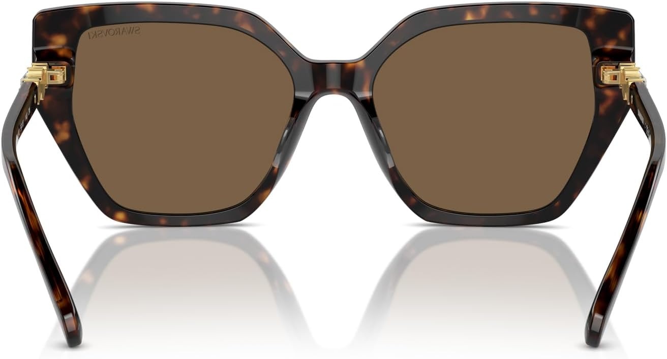image:imageSwarovski womens Sk6016f Low Bridge Fit Rectangular SunglassesDark HavanaDark Brown