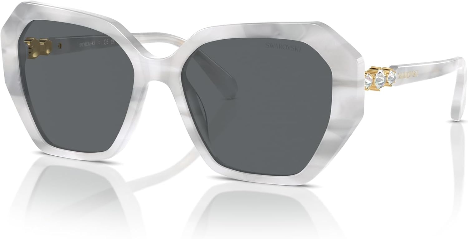 image:imageSwarovski womens Sk6017 Butterfly SunglassesWhiteDark Grey