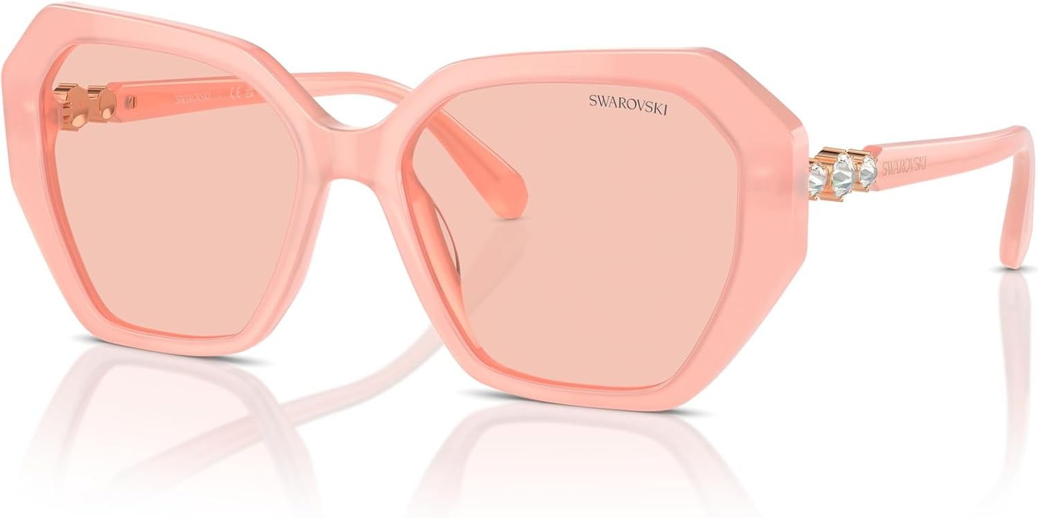 image:imageSwarovski womens Sk6017f Low Bridge Fit Cat Eye SunglassesRose GoldLight Purple Brown