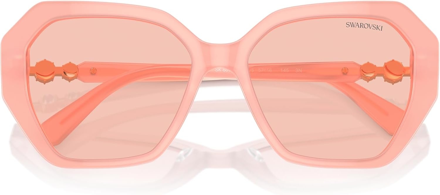 image:imageSwarovski womens Sk6017f Low Bridge Fit Cat Eye SunglassesRose GoldLight Purple Brown