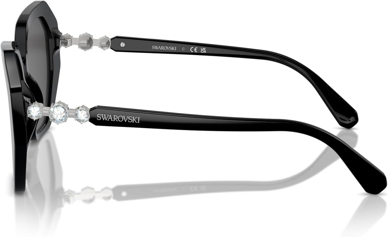 image:imageSwarovski womens Sk6017f Low Bridge Fit Cat Eye SunglassesSilverDark Blue