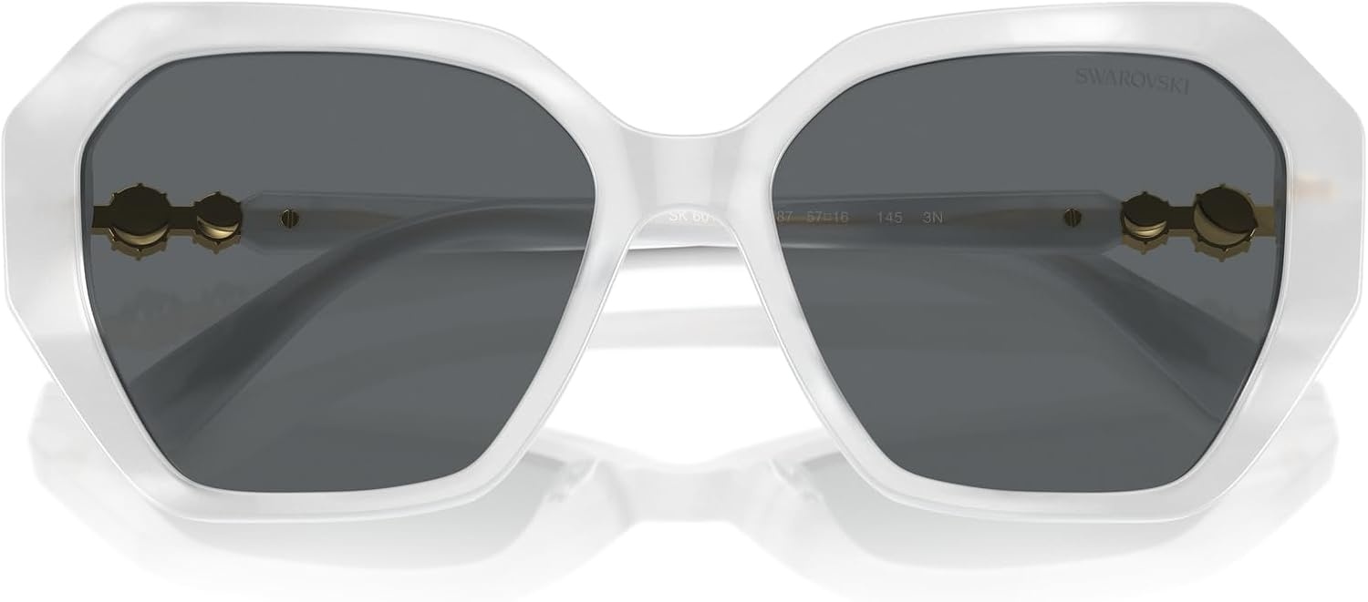 image:imageSwarovski womens Sk6017f Low Bridge Fit Cat Eye SunglassesSilverDark Grey