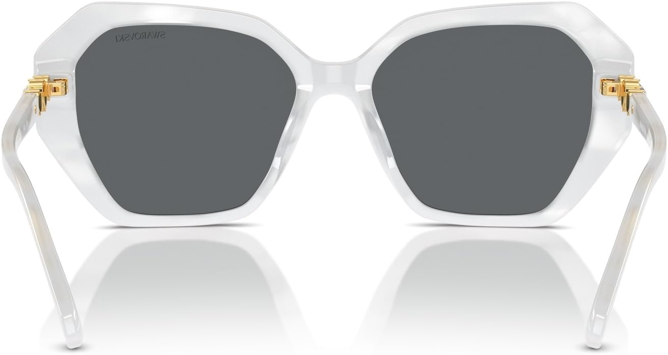 image:imageSwarovski womens Sk6017f Low Bridge Fit Cat Eye SunglassesSilverDark Grey