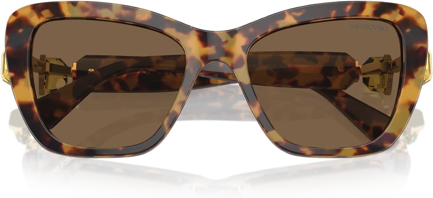 image:imageSwarovski womens Sk6018f Low Bridge Fit Oval SunglassesGunmetalDark Green