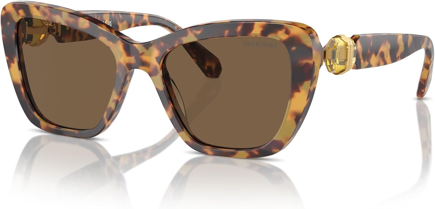 image:imageSwarovski womens Sk6018f Low Bridge Fit Oval SunglassesGunmetalDark Green