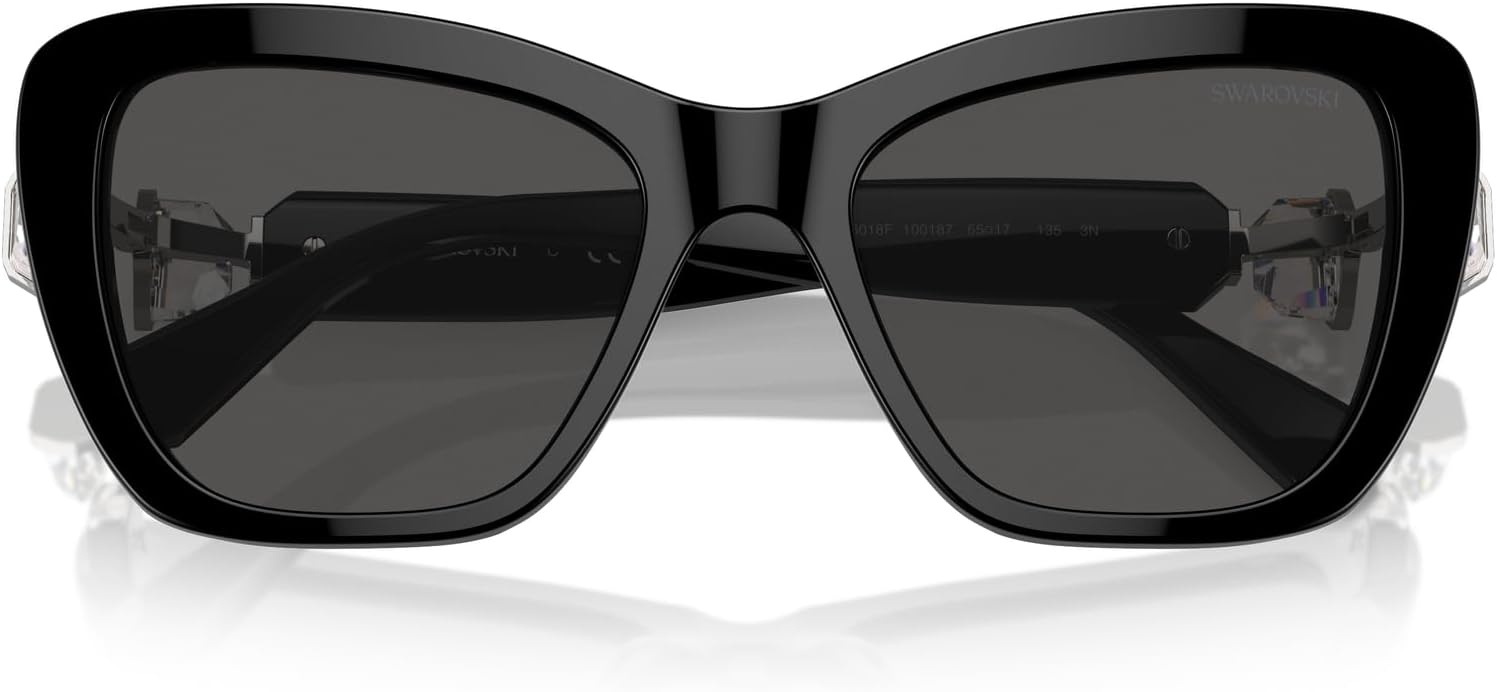 image:imageSwarovski womens Sk6018f Low Bridge Fit Oval SunglassesSilverDark Grey