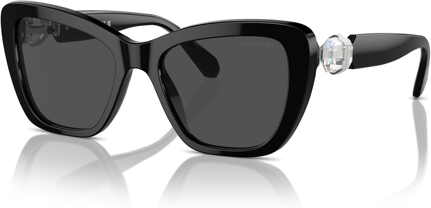 image:imageSwarovski womens Sk6018f Low Bridge Fit Oval SunglassesSilverDark Grey