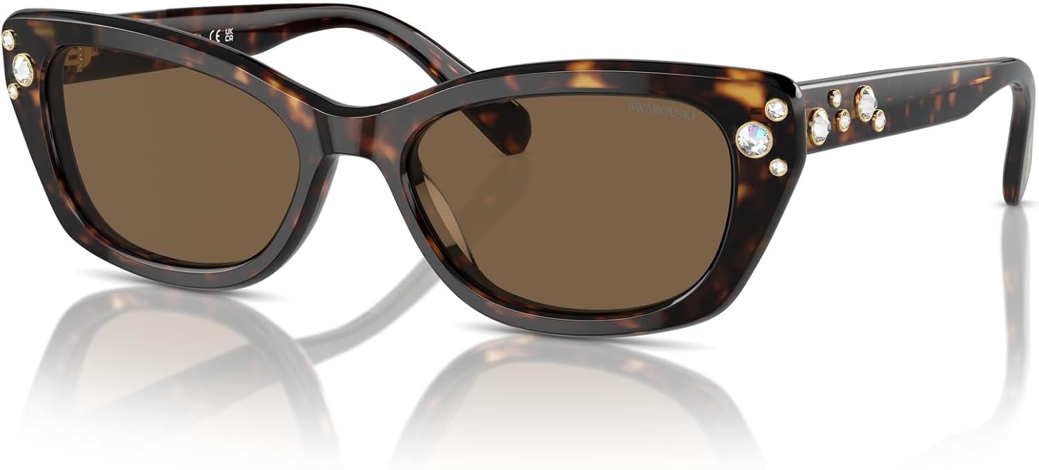 image:imageSwarovski womens Sk6019 Butterfly SunglassesMedium HavanaPolarized Brown Gradient