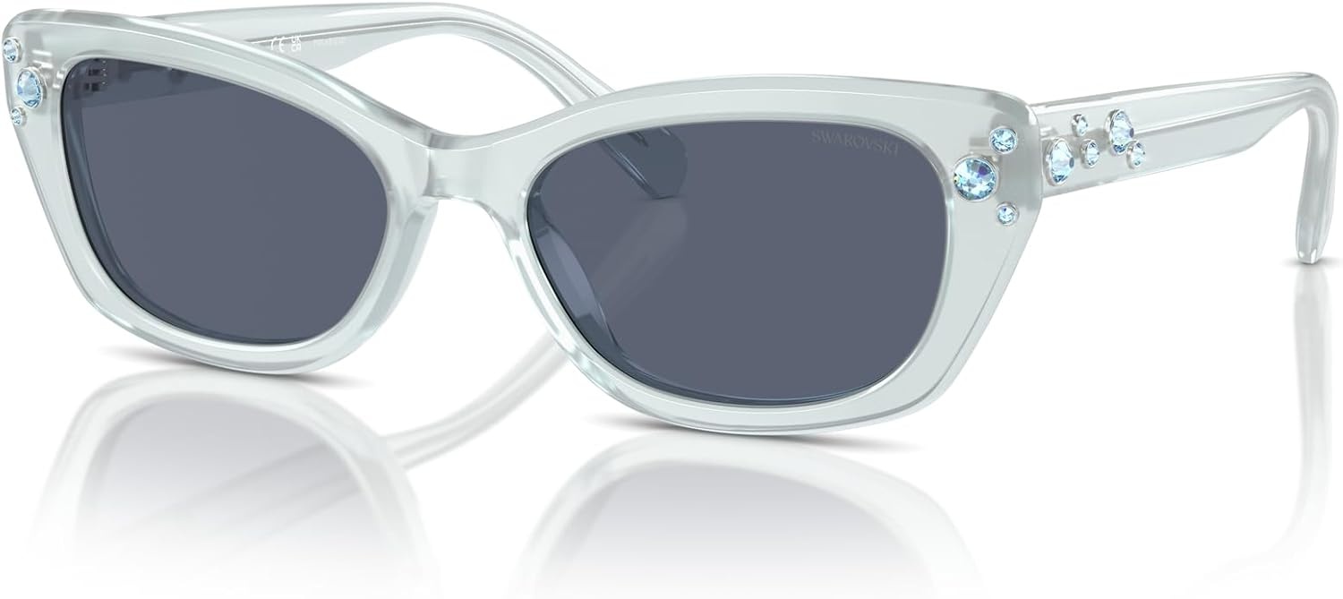 image:imageSwarovski womens Sk6019 Butterfly SunglassesMilky PinkLight Purple Brown
