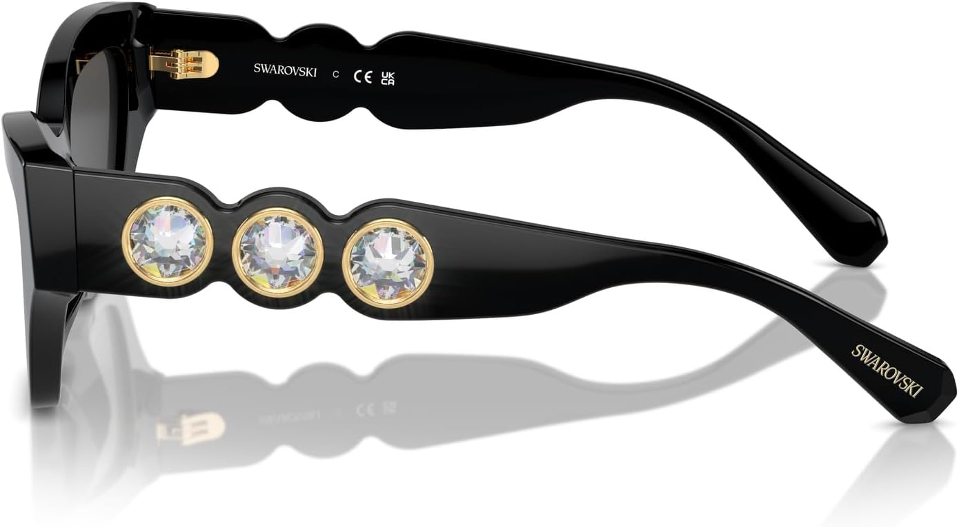 image:imageSwarovski womens Sk6021 Cat Eye SunglassesBlackDark Grey