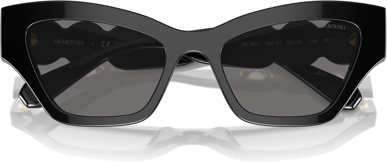 image:imageSwarovski womens Sk6021 Cat Eye SunglassesGoldDark Grey