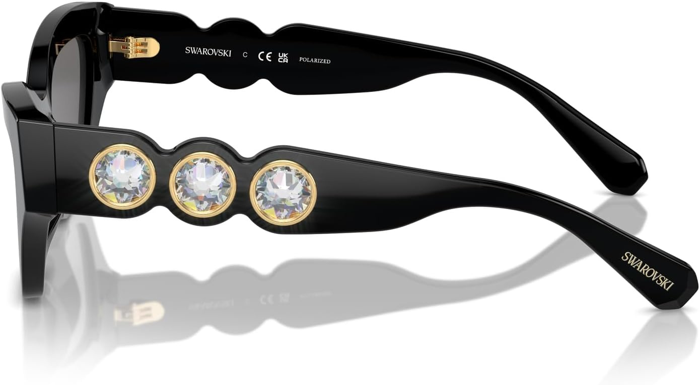image:imageSwarovski womens Sk6021 Cat Eye SunglassesGoldDark Grey