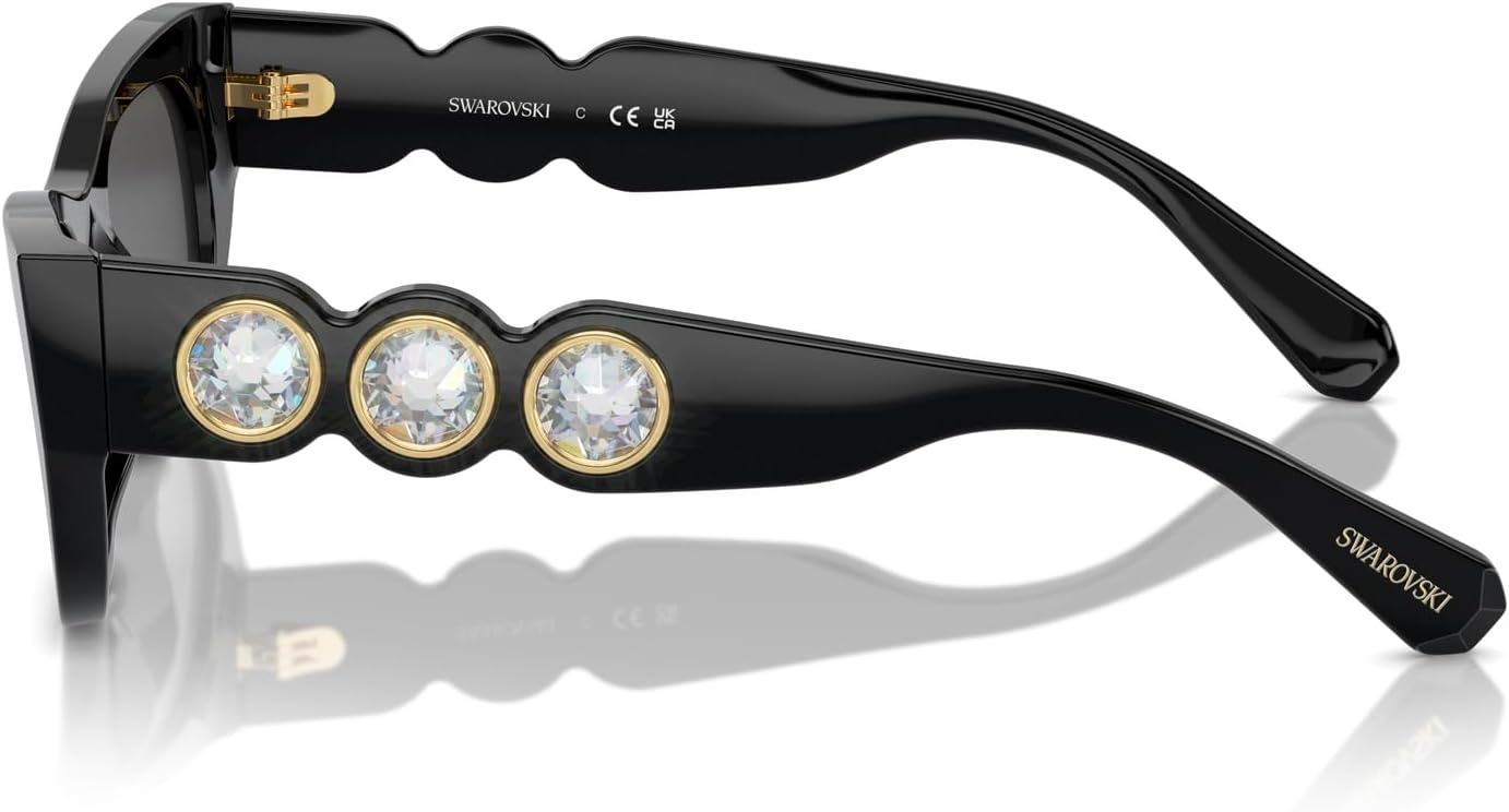 image:imageSwarovski womens Sk6022f Low Bridge Fit Square SunglassesMatte SilverGradient Grey
