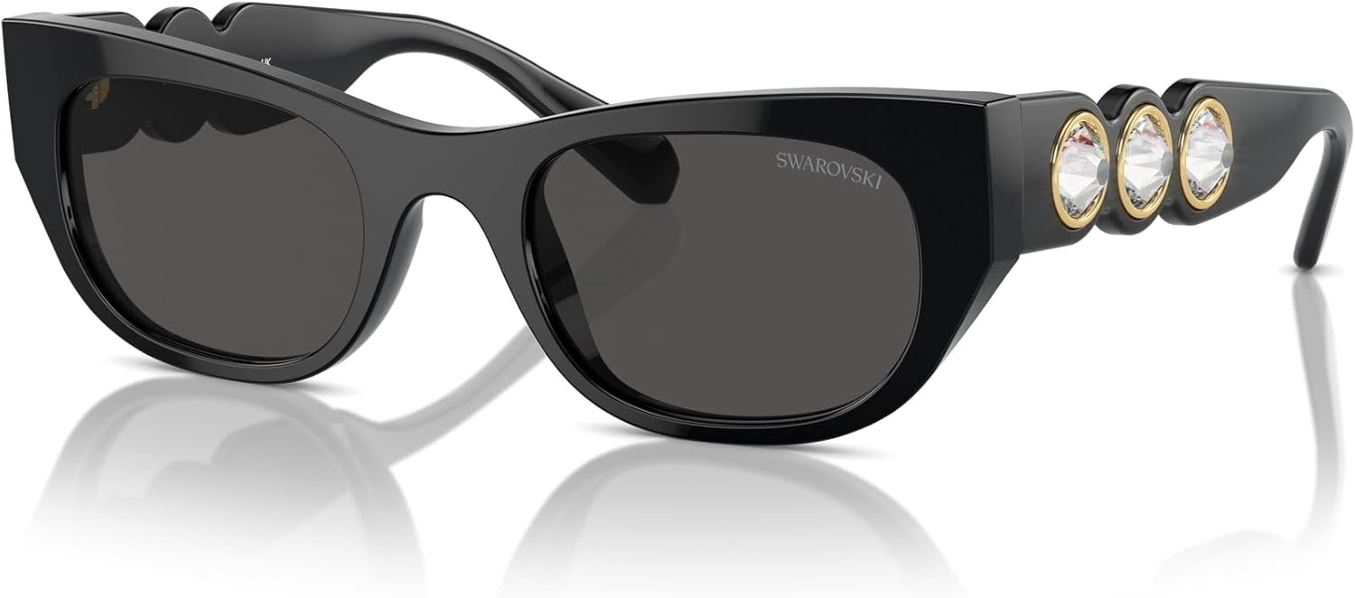 image:imageSwarovski womens Sk6022f Low Bridge Fit Square SunglassesMatte SilverGradient Grey