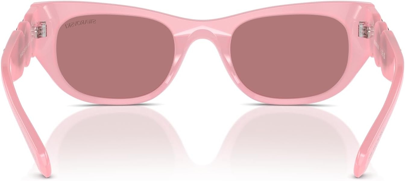 image:imageSwarovski womens Sk6022f Low Bridge Fit Square SunglassesRose GoldLight Purple Brown