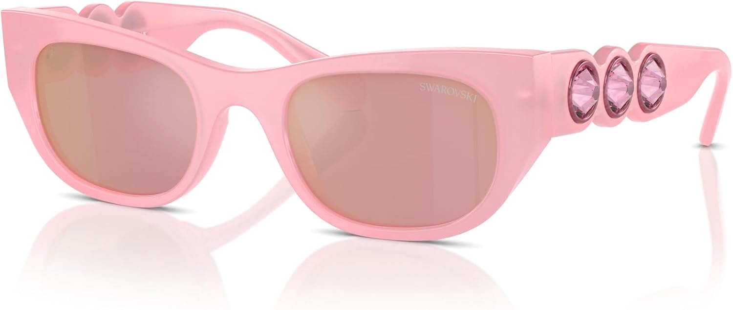 image:imageSwarovski womens Sk6022f Low Bridge Fit Square SunglassesRose GoldLight Purple Brown