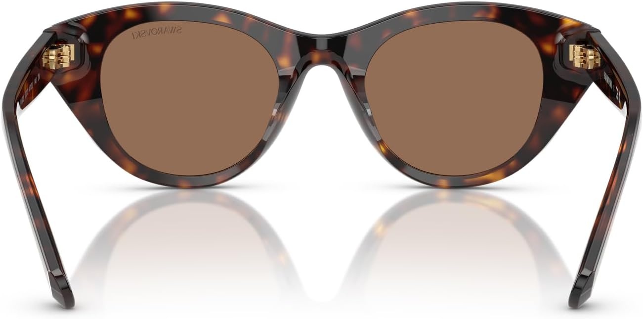 image:imageSwarovski womens Sk6025 Round SunglassesHavanaDark Brown