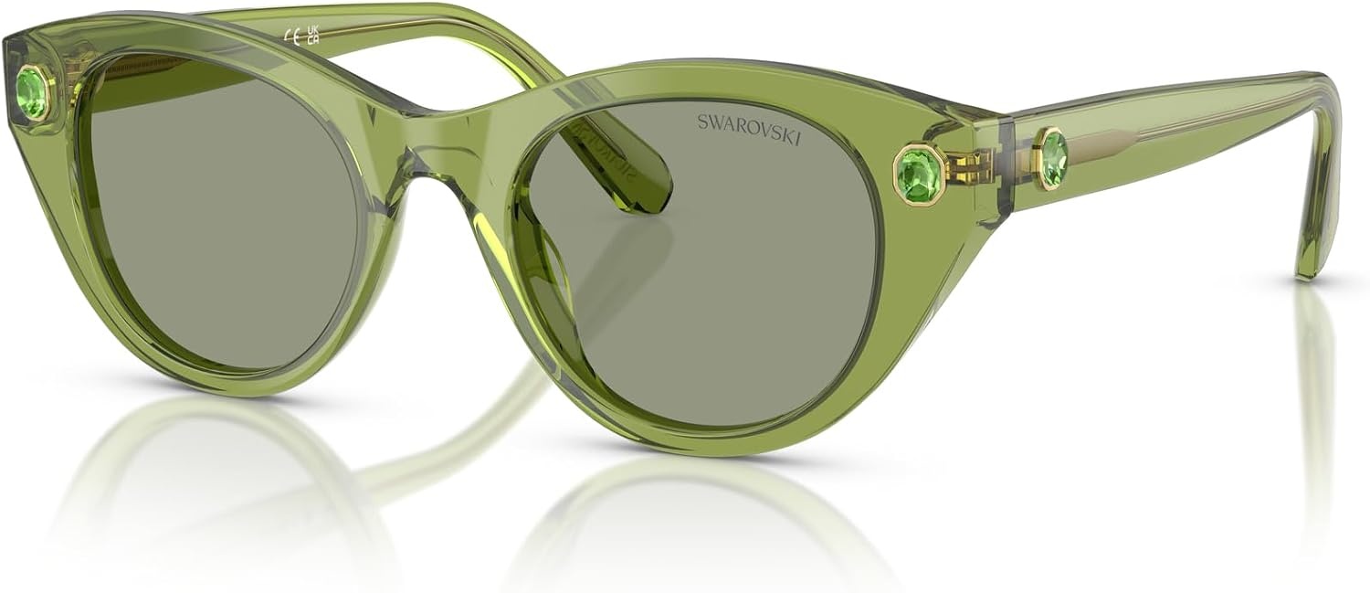 image:imageSwarovski womens Sk6025 Round SunglassesTransparent GreenGreen