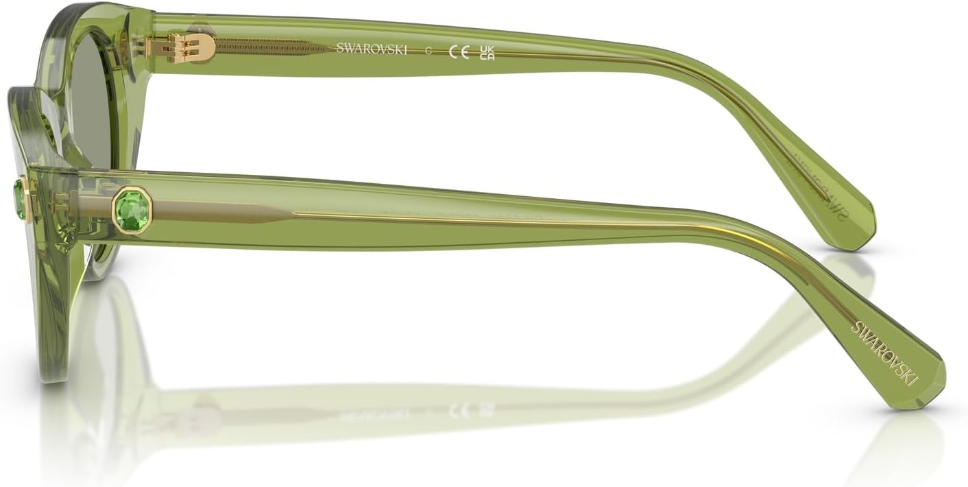 image:imageSwarovski womens Sk6025 Round SunglassesTransparent GreenGreen