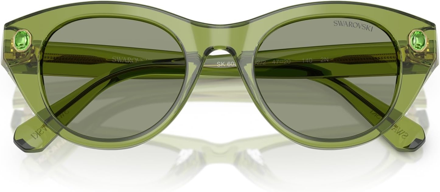 image:imageSwarovski womens Sk6025 Round SunglassesTransparent GreenGreen