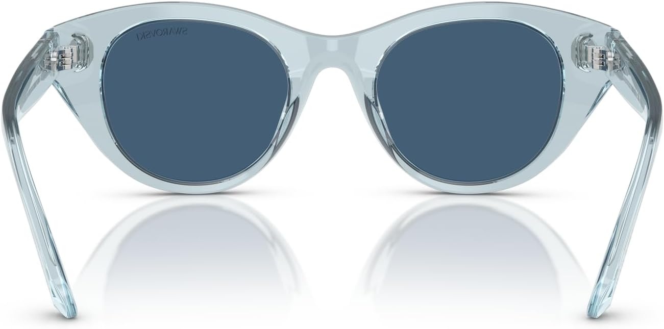 image:imageSwarovski womens Sk6025 Round SunglassesTransparent Light BlueDark Blue