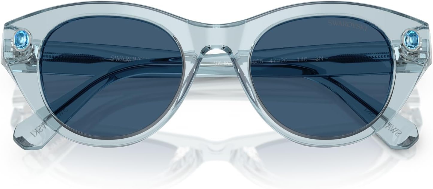 image:imageSwarovski womens Sk6025 Round SunglassesTransparent Light BlueDark Blue