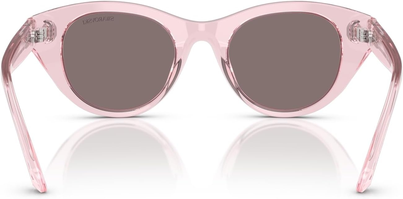 image:imageSwarovski womens Sk6025 Round SunglassesTransparent PinkLight Purple Brown