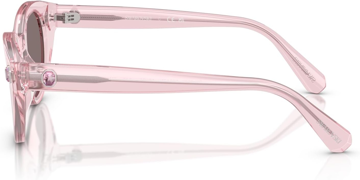 image:imageSwarovski womens Sk6025 Round SunglassesTransparent PinkLight Purple Brown
