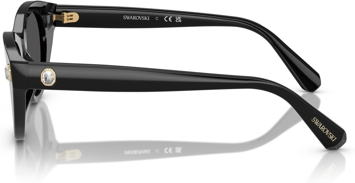 image:imageSwarovski womens Sk6025f Low Bridge Fit Round SunglassesBlackDark Grey