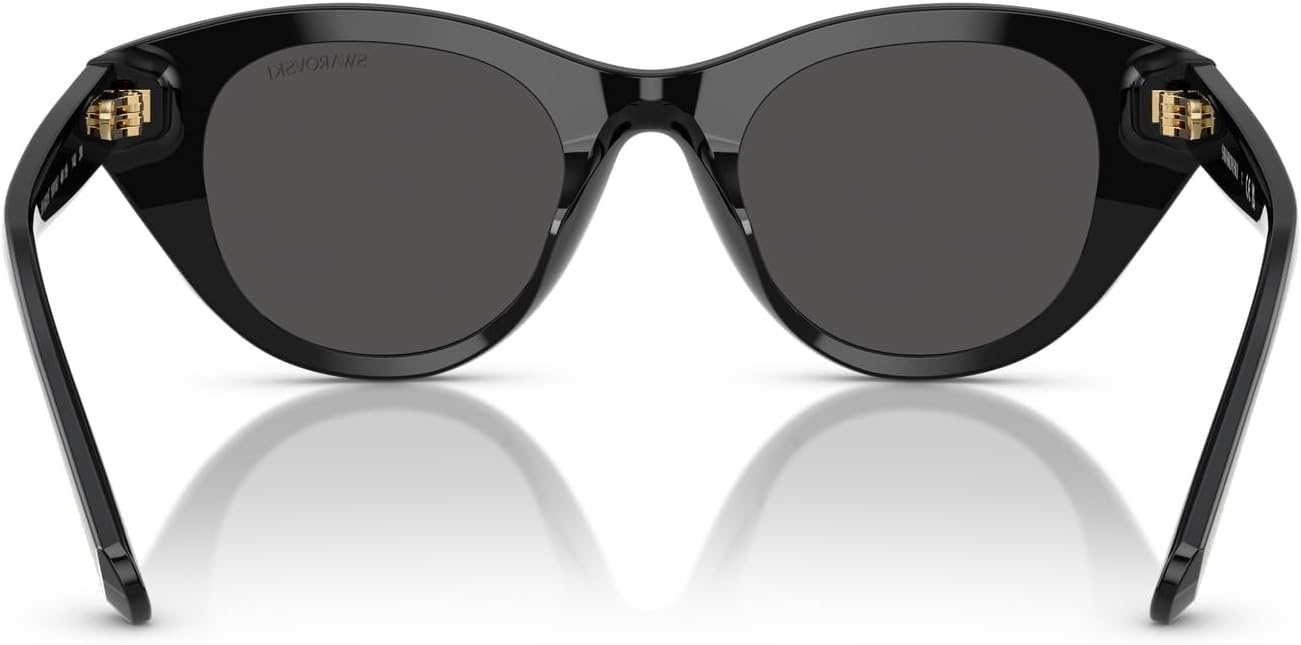 image:imageSwarovski womens Sk6025f Low Bridge Fit Round SunglassesBlackDark Grey
