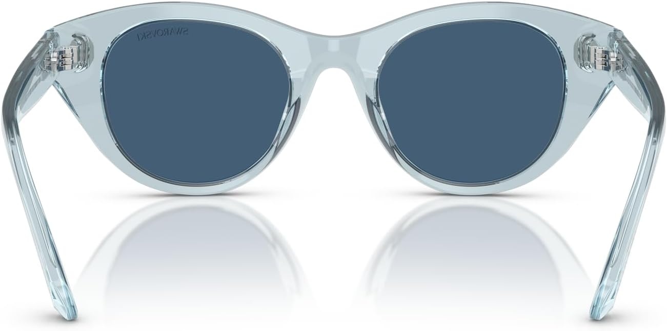 image:imageSwarovski womens Sk6025f Low Bridge Fit Round SunglassesTransparent Light BlueDark Blue